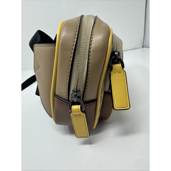 MICHAEL KORS Cooper Graphic Logo Sling Pack Yellow Brown NICE - Picture 4 of 12